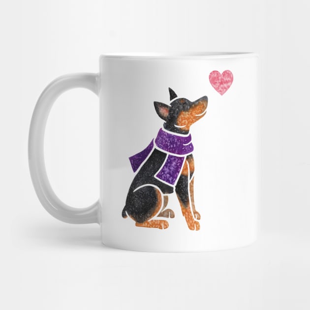 Watercolour Miniature Pinscher by animalartbyjess